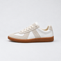 Men's low-top lace-up sneakers with textured panels and flat sole
