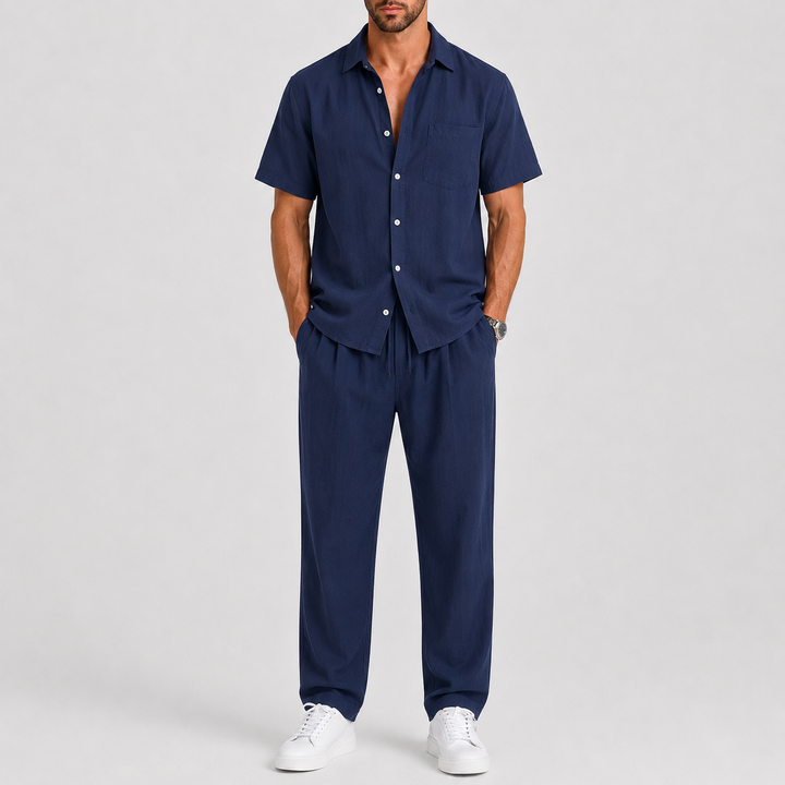 Men's Summer Set – Shirt & Wide-Leg Trousers Two-Piece Outfit 2