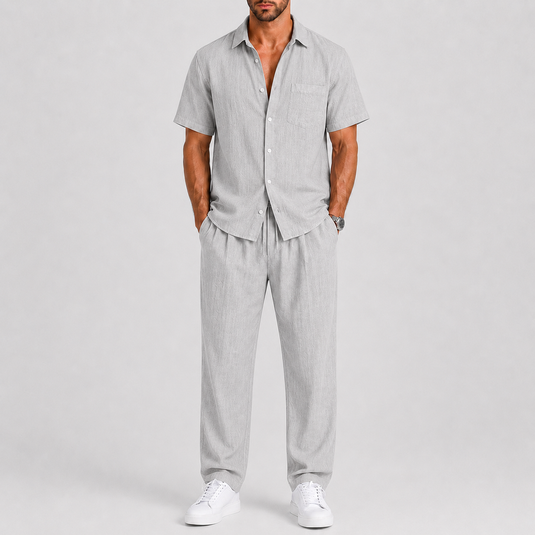 Men's Summer Set – Shirt & Wide-Leg Trousers Two-Piece Outfit 5