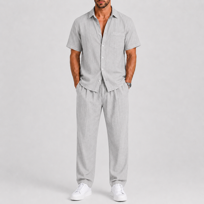 Men's Summer Set – Shirt & Wide-Leg Trousers Two-Piece Outfit 5