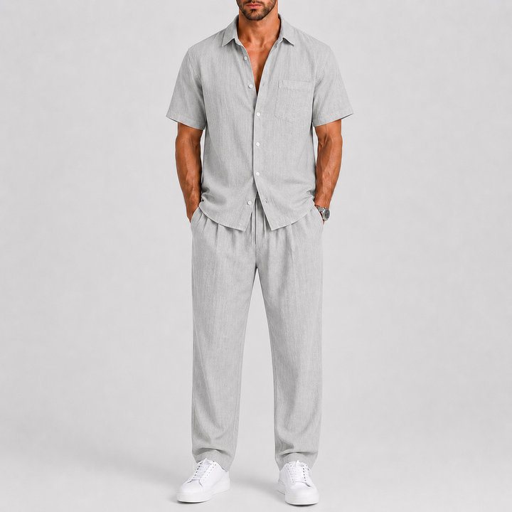Men's Summer Set – Shirt & Wide-Leg Trousers Two-Piece Outfit 5