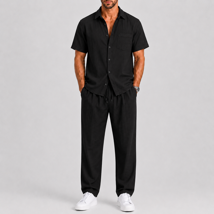 Men's Summer Set – Shirt & Wide-Leg Trousers Two-Piece Outfit 6