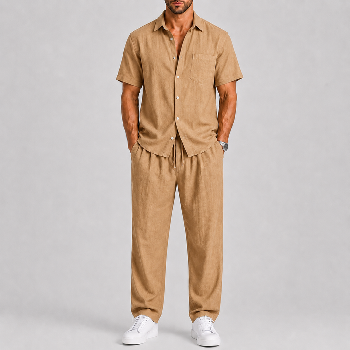 Men's Summer Set – Shirt & Wide-Leg Trousers Two-Piece Outfit 8