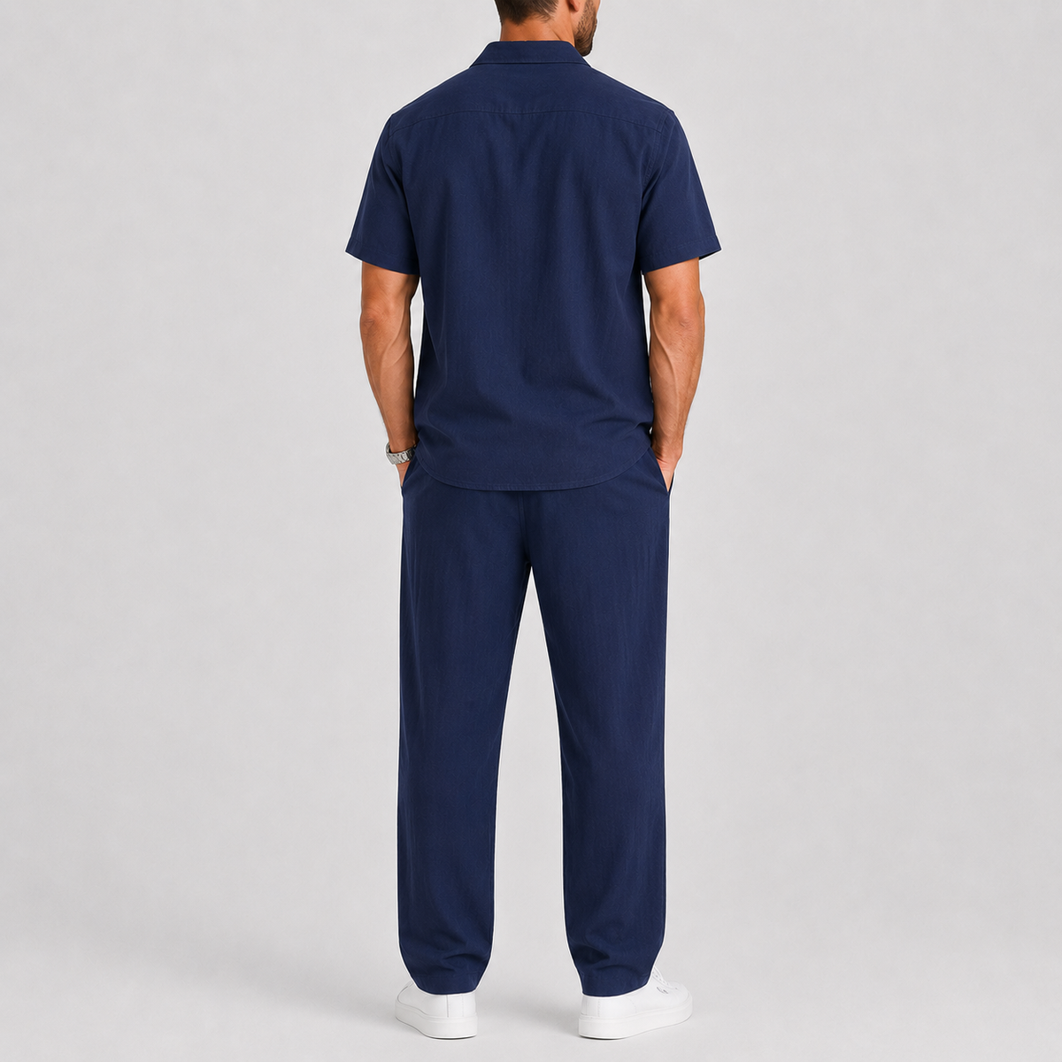 Men's Summer Set – Shirt & Wide-Leg Trousers Two-Piece Outfit 3