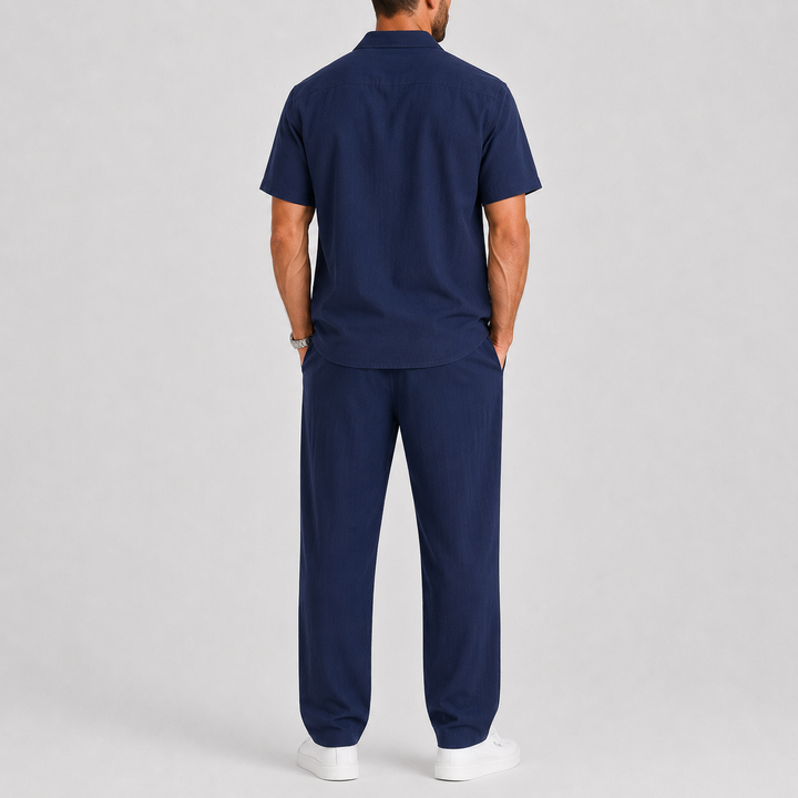Men's Summer Set – Shirt & Wide-Leg Trousers Two-Piece Outfit 3