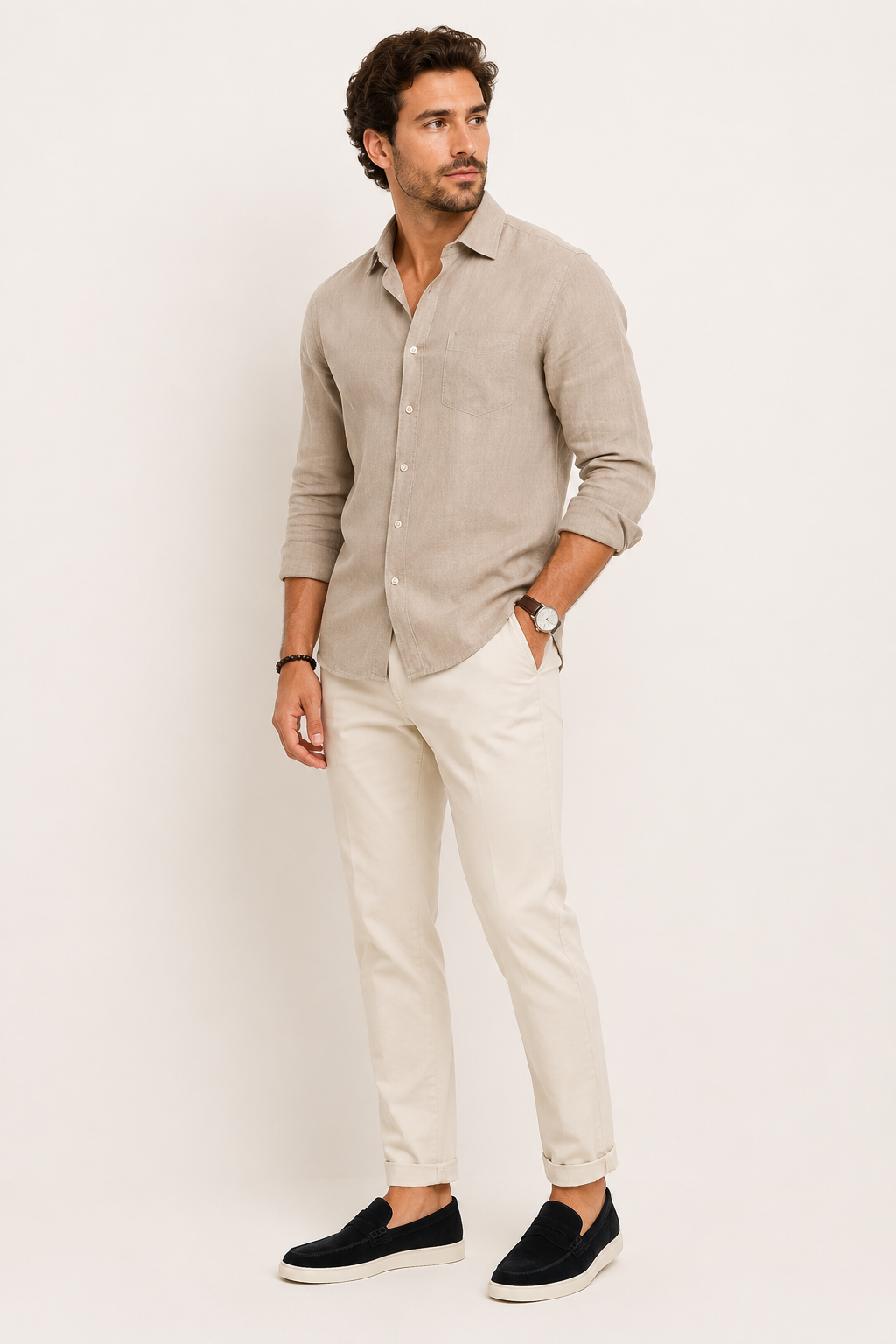Men's plain penny loafers with flat sneaker-style sole