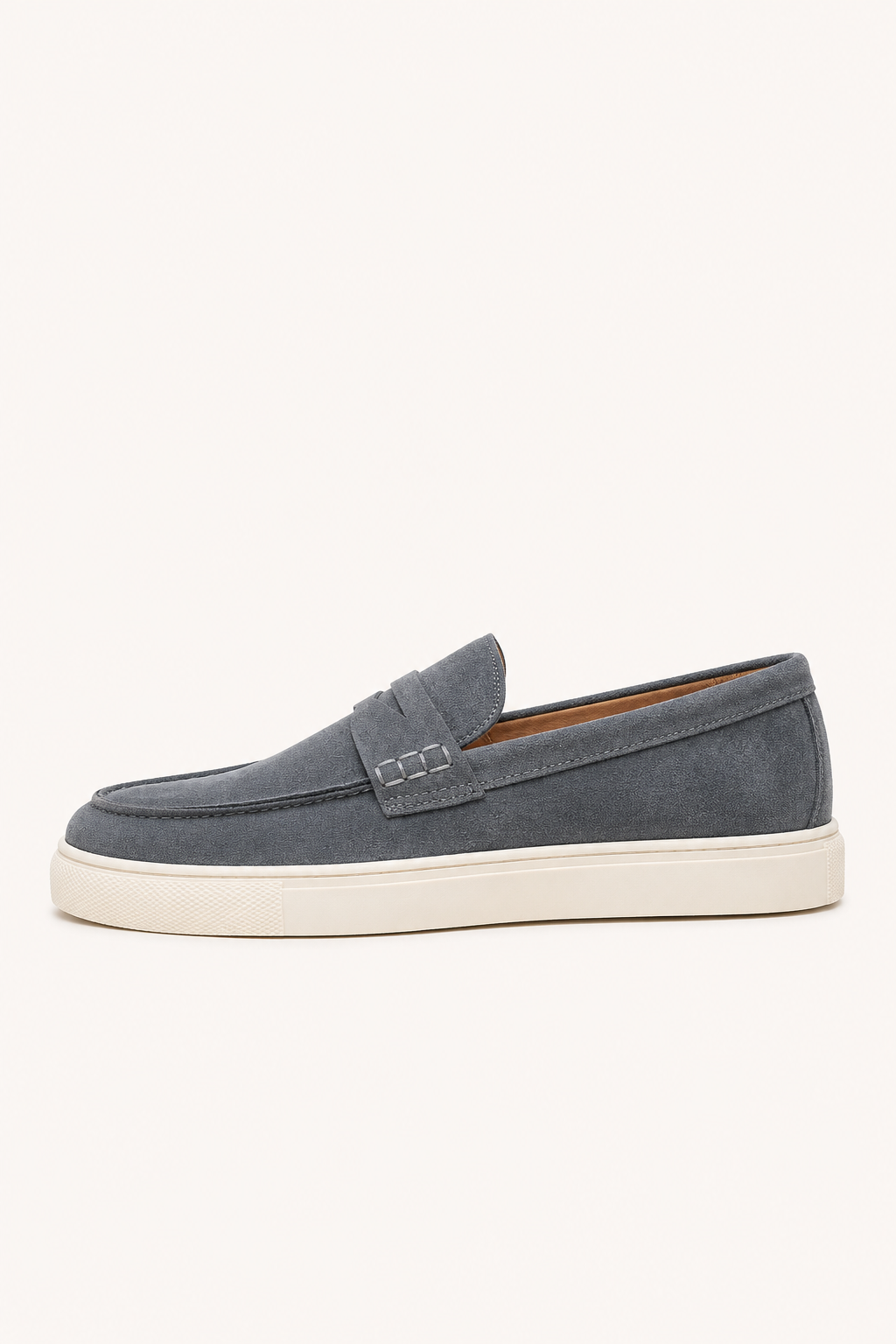 Men's plain penny loafers with flat sneaker-style sole