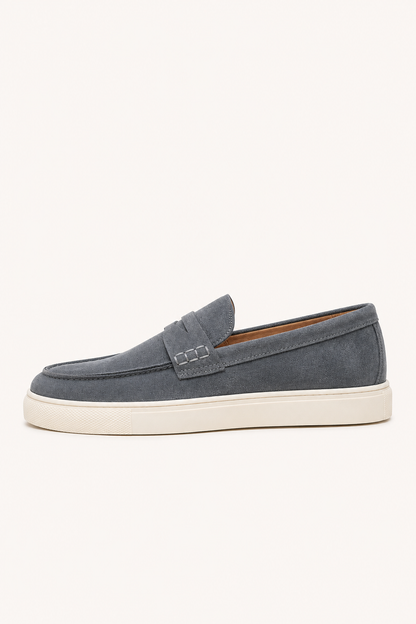 Men's plain penny loafers with flat sneaker-style sole