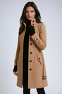 Women's hooded duffle coat with toggle fastenings and front pockets