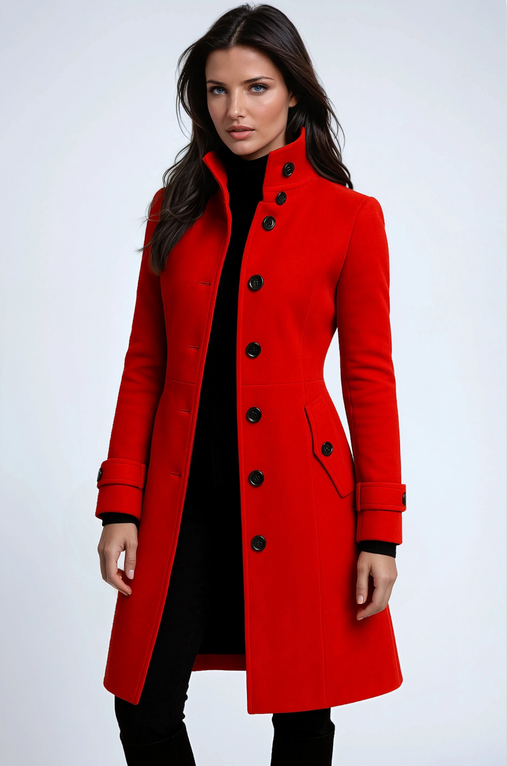 Women's hooded duffle coat with toggle fastenings and front pockets