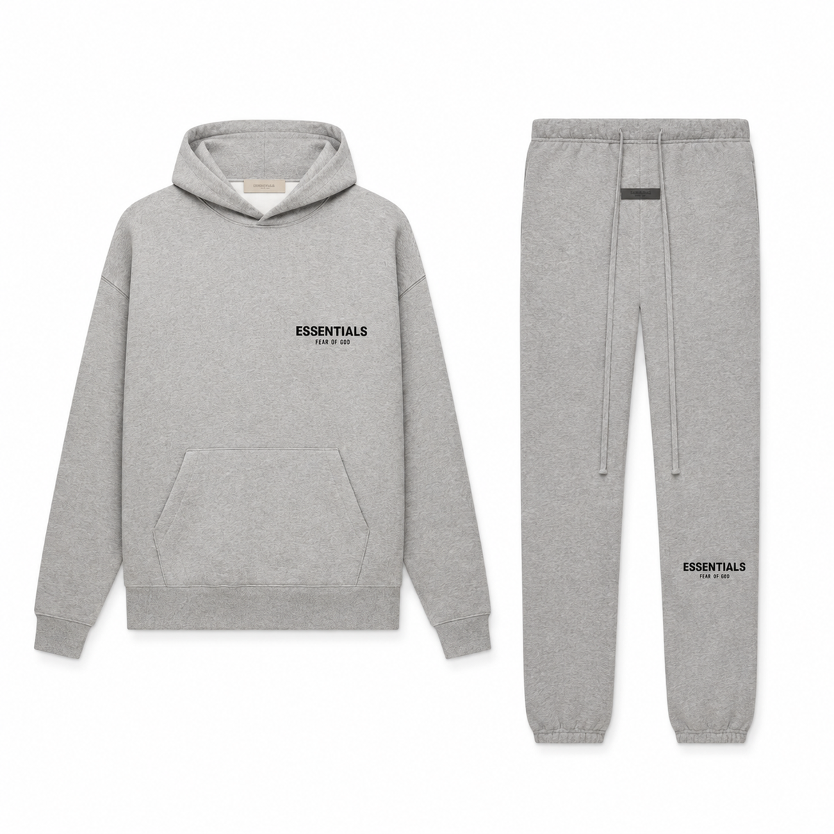 Men's gray textured hoodie and jogger trousers set