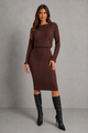Women's ribbed cropped sweater and fitted midi skirt set