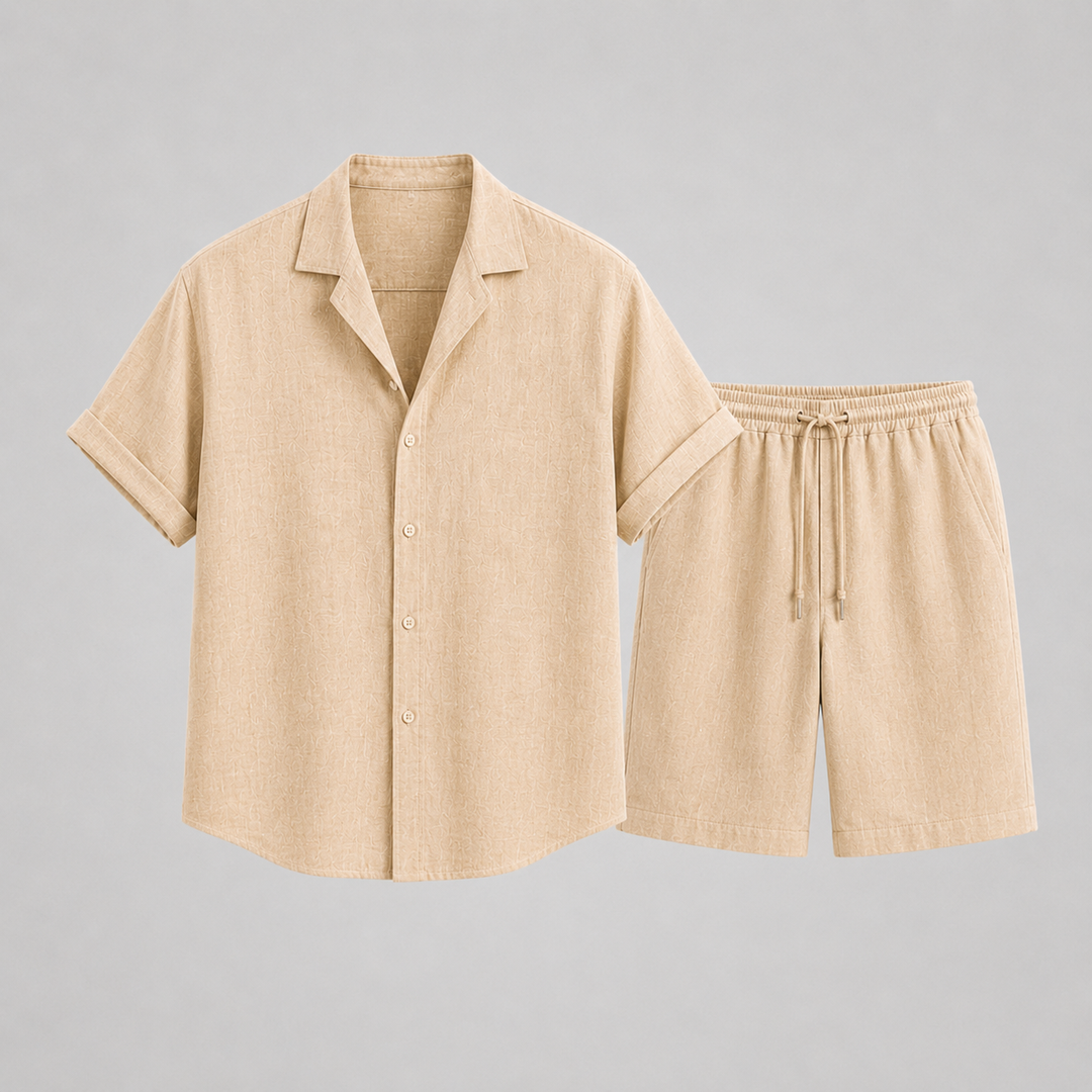 Men's Linen Set – Relaxed Two-Piece Shirt & Trousers Summer Outfit 1
