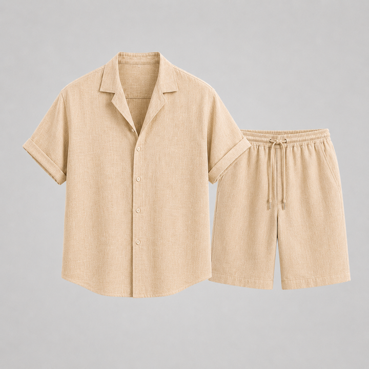 Men's Linen Set – Relaxed Two-Piece Shirt & Trousers Summer Outfit 1
