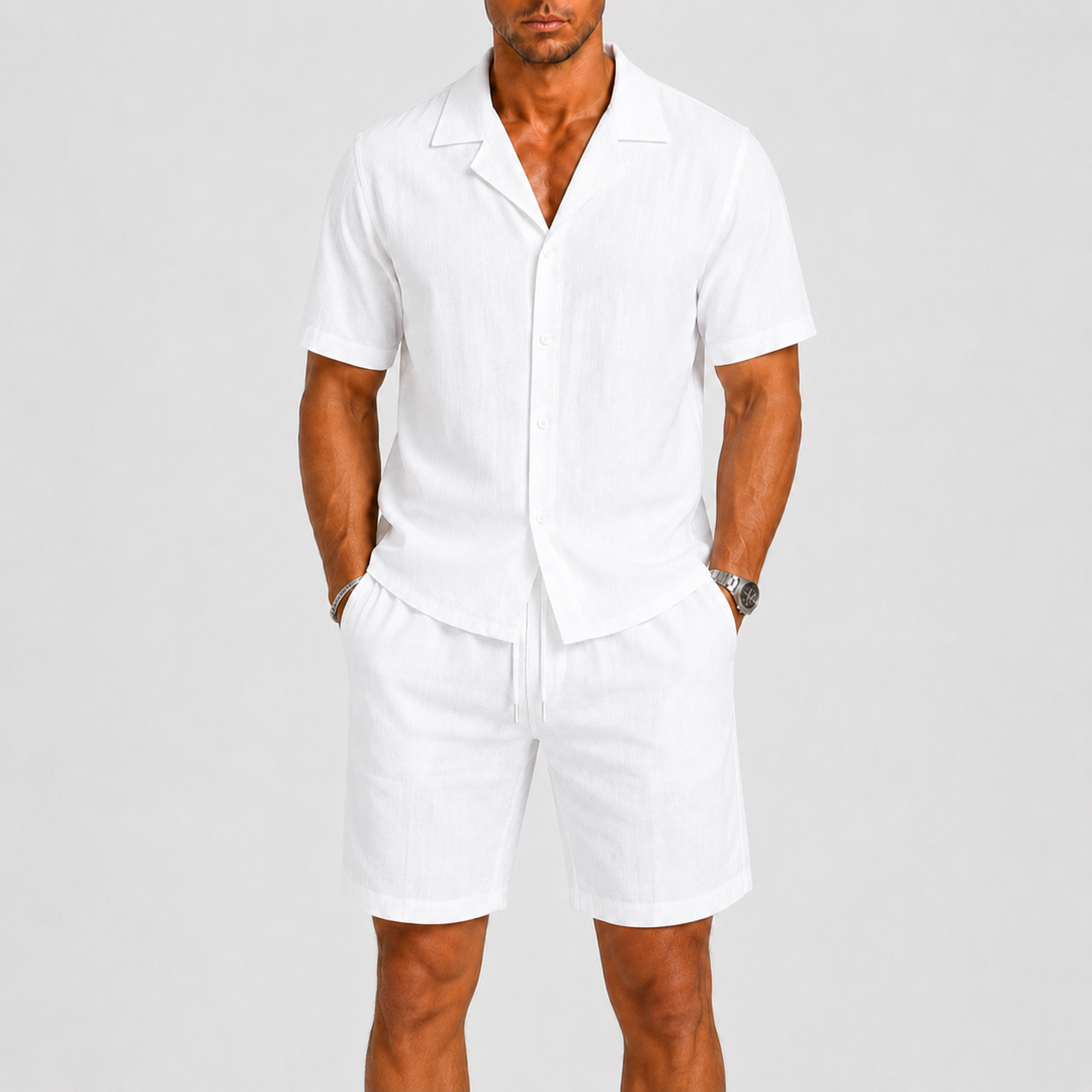 Men's Linen Set – Relaxed Two-Piece Shirt & Trousers Summer Outfit 5