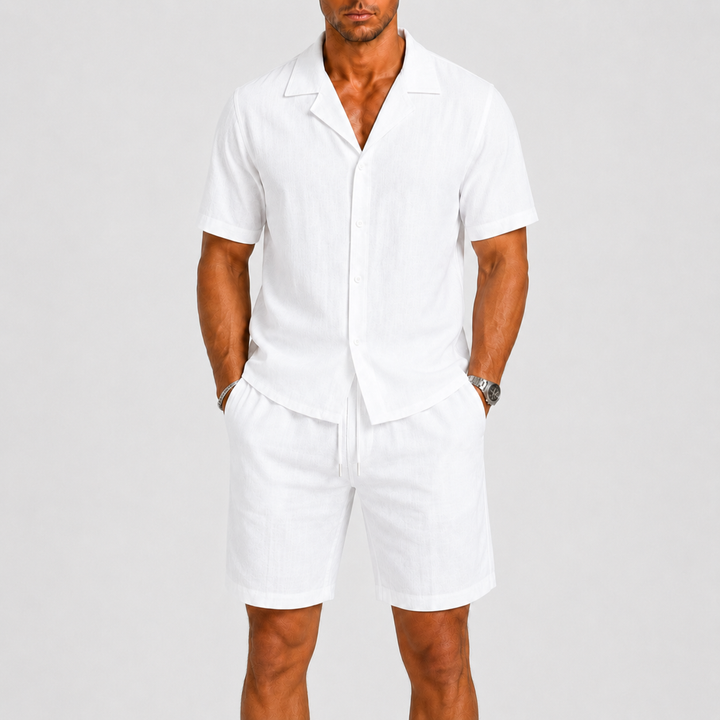 Men's Linen Set – Relaxed Two-Piece Shirt & Trousers Summer Outfit 5