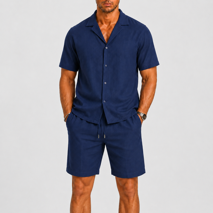 Men's Linen Set – Relaxed Two-Piece Shirt & Trousers Summer Outfit 6