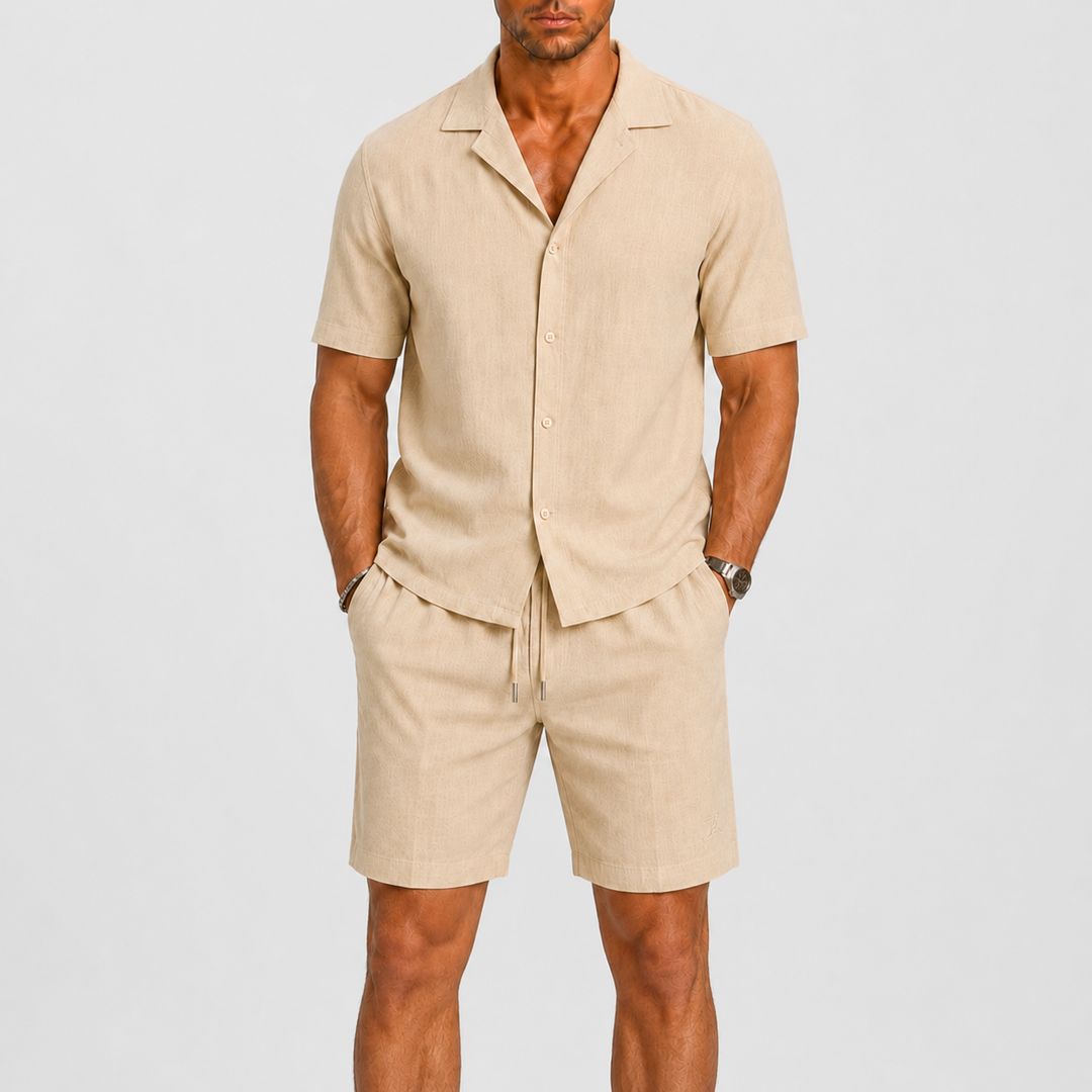 Men's Linen Set – Relaxed Two-Piece Shirt & Trousers Summer Outfit 4
