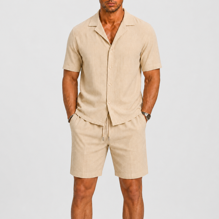 Men's Linen Set – Relaxed Two-Piece Shirt & Trousers Summer Outfit 4