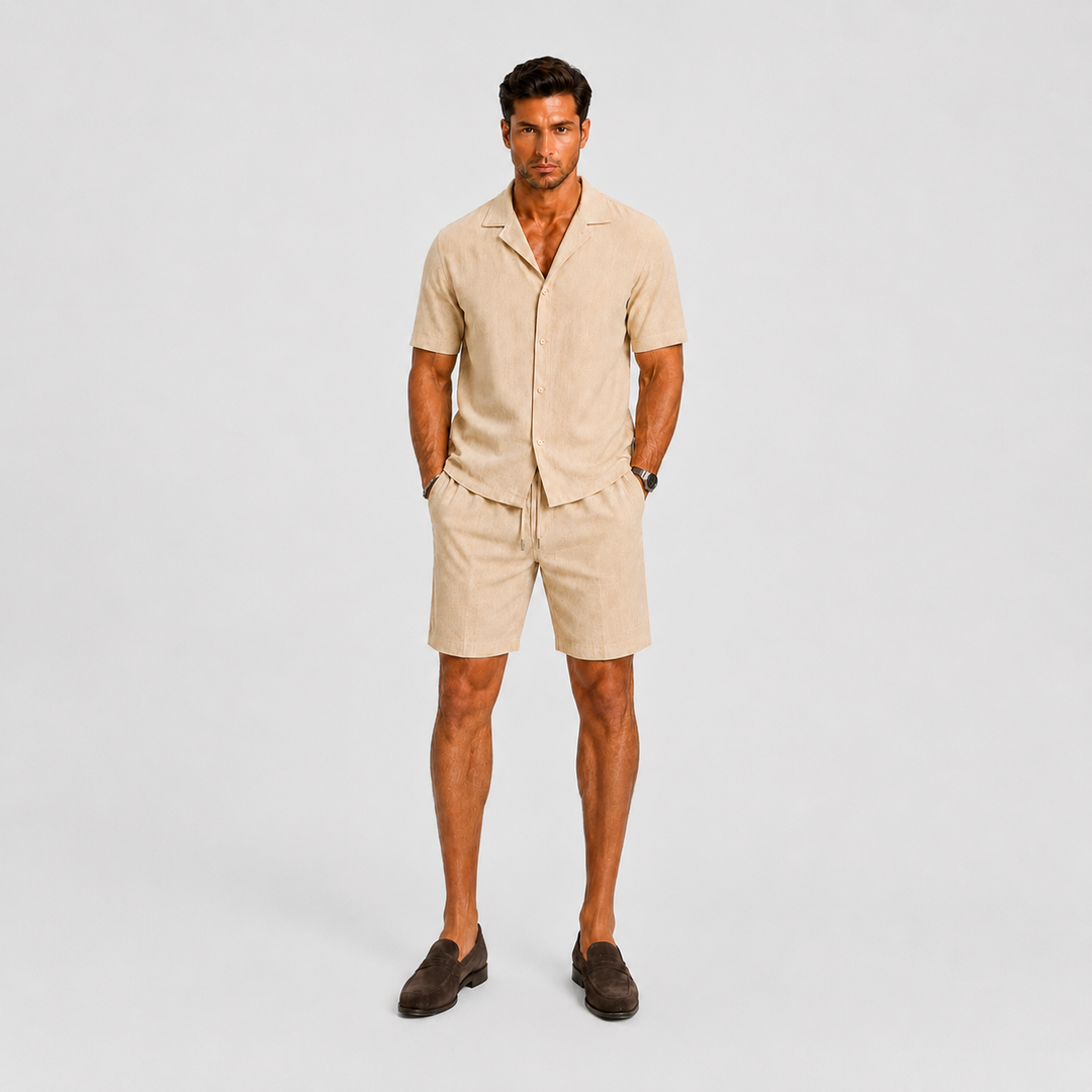Men's Linen Set – Relaxed Two-Piece Shirt & Trousers Summer Outfit 2