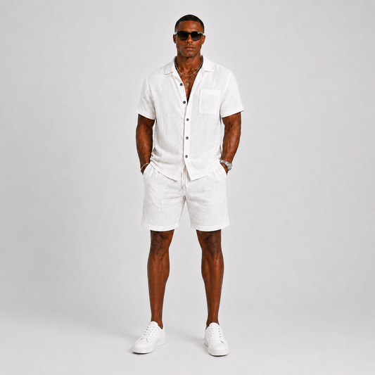 Men's Linen Set – Short-Sleeve Shirt & Shorts Two-Piece Summer Outfit 2