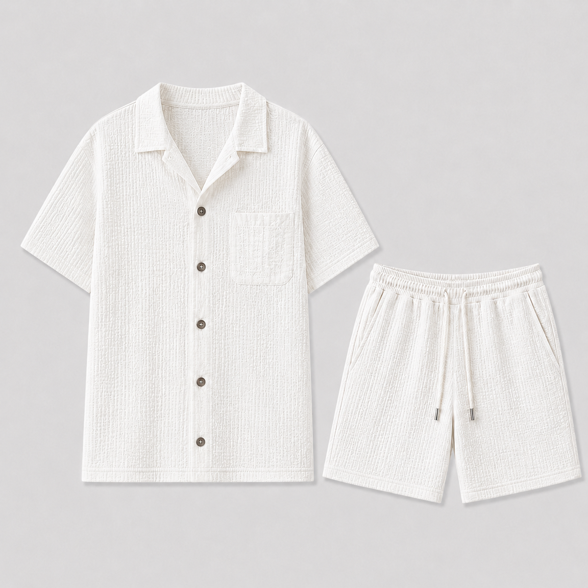 Men's Linen Set – Short-Sleeve Shirt & Shorts Two-Piece Summer Outfit 1