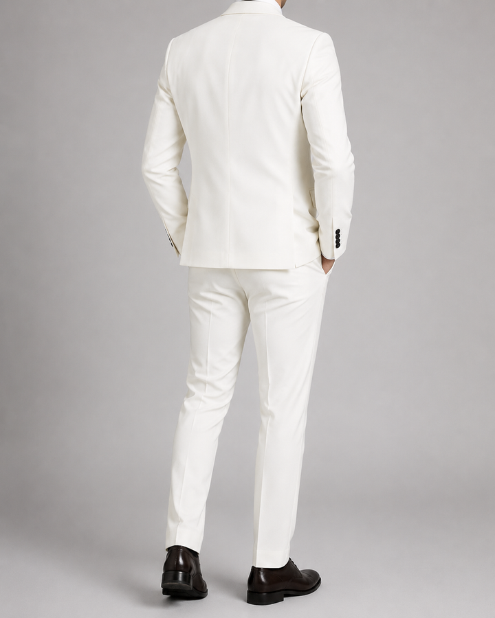 Men's three-piece suit with jacket and waistcoat