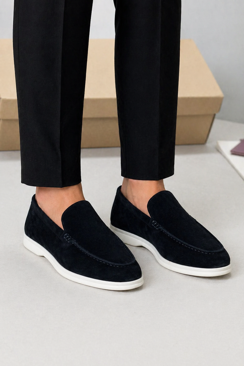 Men's Suede Loafers – Classic Slip-On Moccasin Shoes 6