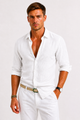 Men's Linen Shirt with Classic Collar – Slim-Fit Breathable Summer Shirt 11