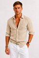 Men's Linen Shirt with Classic Collar – Slim-Fit Breathable Summer Shirt 6