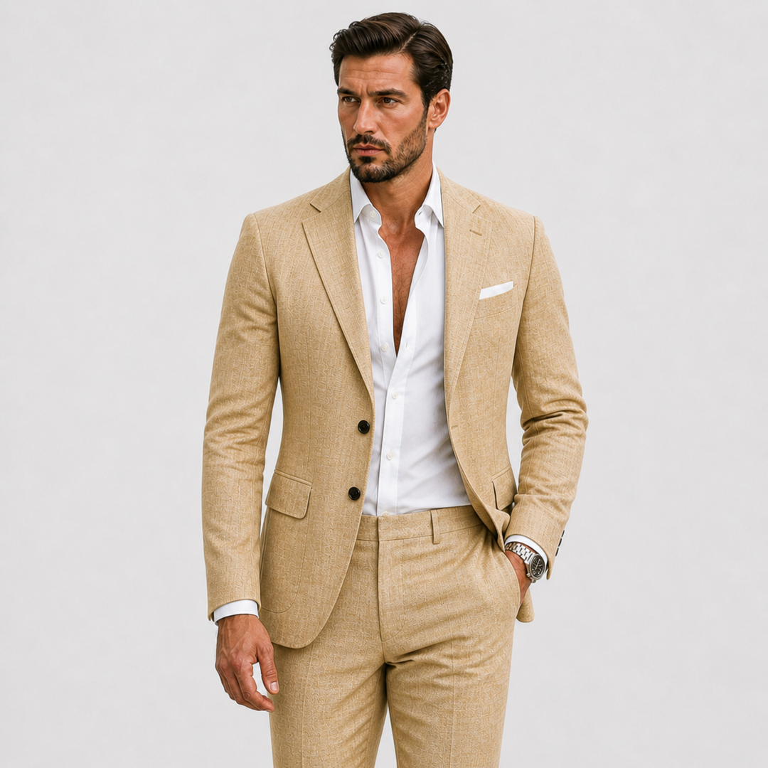 Men's Linen Suit – Slim-Fit Two-Piece Summer Blazer & Trousers 5