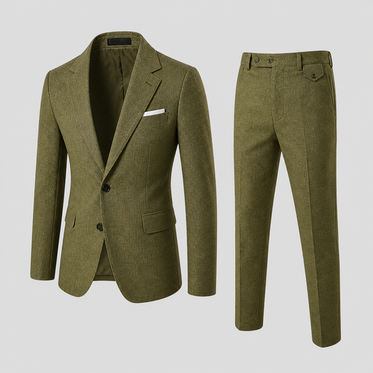 Men's Linen Suit – Slim-Fit Two-Piece Summer Blazer & Trousers 1