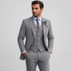 Men's three-piece suit with notch lapel jacket, waistcoat and trousers