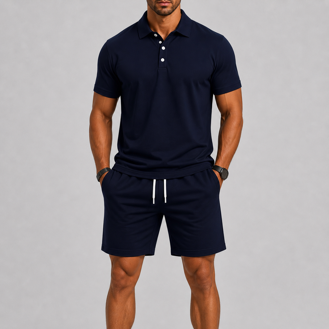 Men's Sports Set – Lightweight Polo & Shorts Two-Piece Summer Outfit 12
