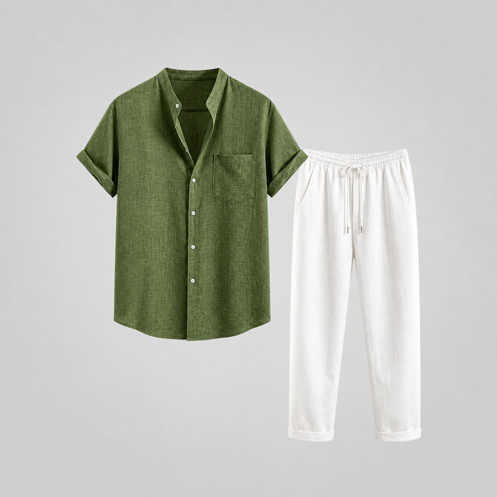 Men's Linen Set – Shirt & Trousers Two-Piece Summer Outfit 1