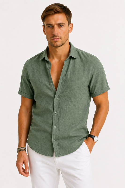 Men's Linen Shirt – Airy Lightweight Summer Shirt with Timeless Design 1