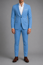 Men's two-piece suit with notch-lapel blazer, matching trousers and long sleeves