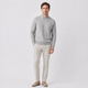 Men's plain turtleneck sweater with ribbed trims and long sleeves