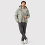 Unisex hooded quilted puffer jacket with long sleeves and front pockets
