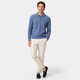 Men's long sleeve polo sweater with collar and button placket