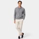 Men's long sleeve polo sweater with collar and button placket