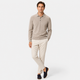 Men's long sleeve polo sweater with collar and button placket