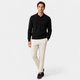 Men's long sleeve polo sweater with collar and button placket