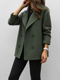 Women's double-breasted coat with notched lapels and long sleeves