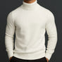 Men's long-sleeve ribbed turtleneck sweater with fitted silhouette