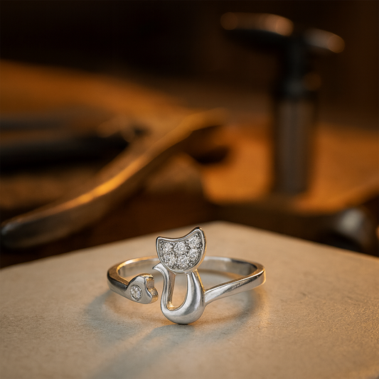 Clara Cat Open Ring 0