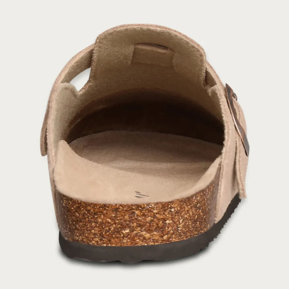 Men's slip-on clog loafers with buckle straps, round toes and flat soles