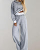 Women's two-piece hoodie set with wide-leg trousers