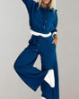 Women's two-piece hoodie set with wide-leg trousers