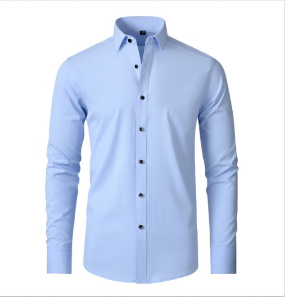 Men's slim-fit long-sleeve button-down shirt